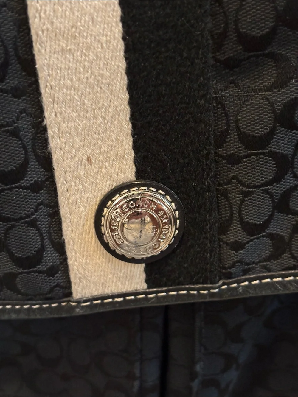 Coach Black Voyager Monogram Canvas Crossbody Messenger Bag